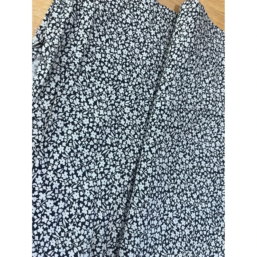Laura Ashley Lifestyles Vtg Cottagecore‎ Black White Floral Cotton Valance 86x16